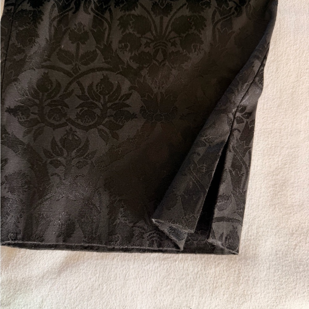 Black Jacquard Dress‎ Pants Damask Pattern Elegant Evening Trousers - Picture 12 of 12